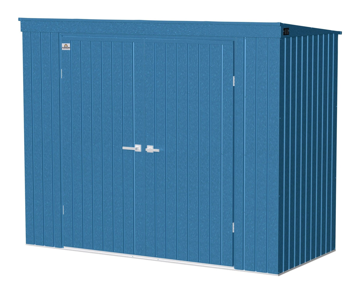 Elite Steel Storage Shed with Pent Roof, Blue Grey, 8-ft x 4-ft V1J2 - product image 1