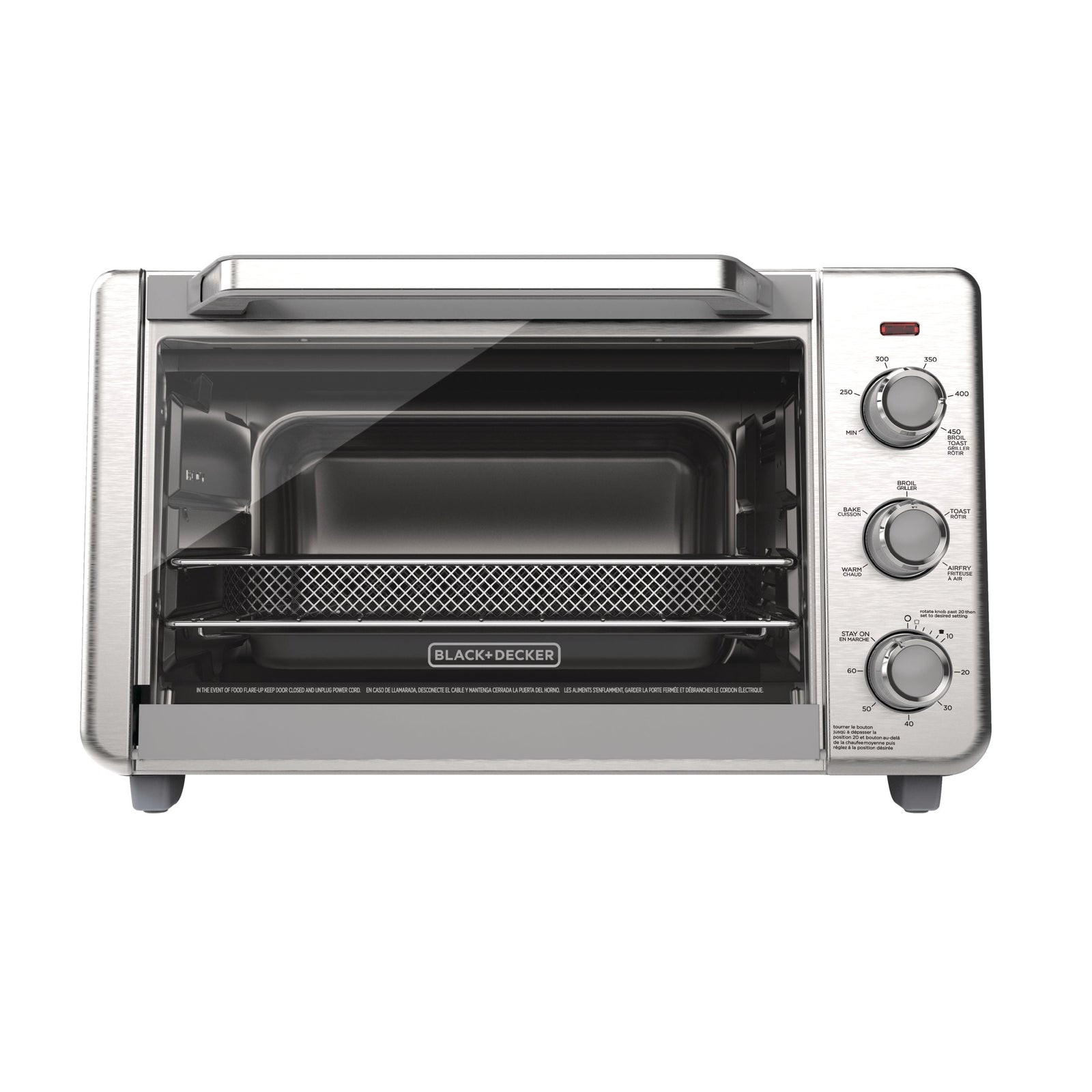 Crisp 'N bake 6-Slice Air Fryer Toaster Oven, Stainless Steel, 5 Cooking Functions U3Z0 - product image 1