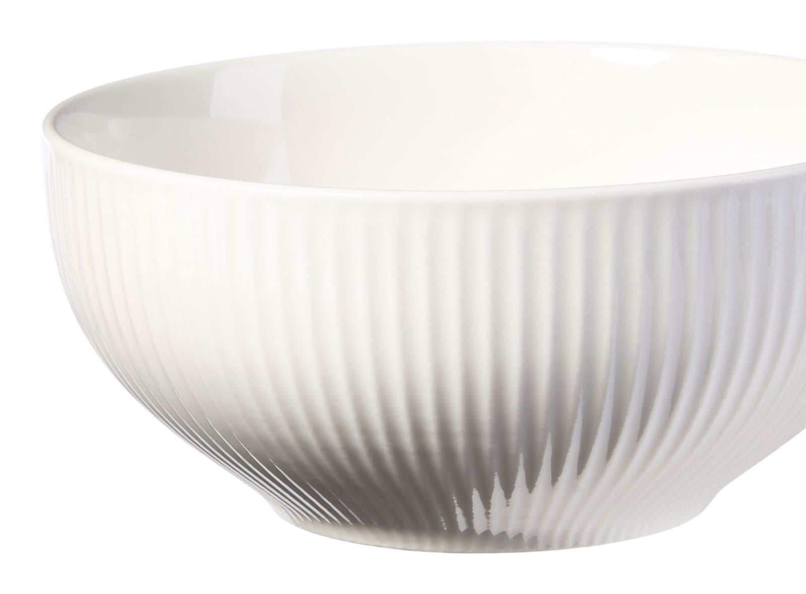 Highbury Ribbed New Bone Low Bowl, 1-pc, White X2B6 - product image 3