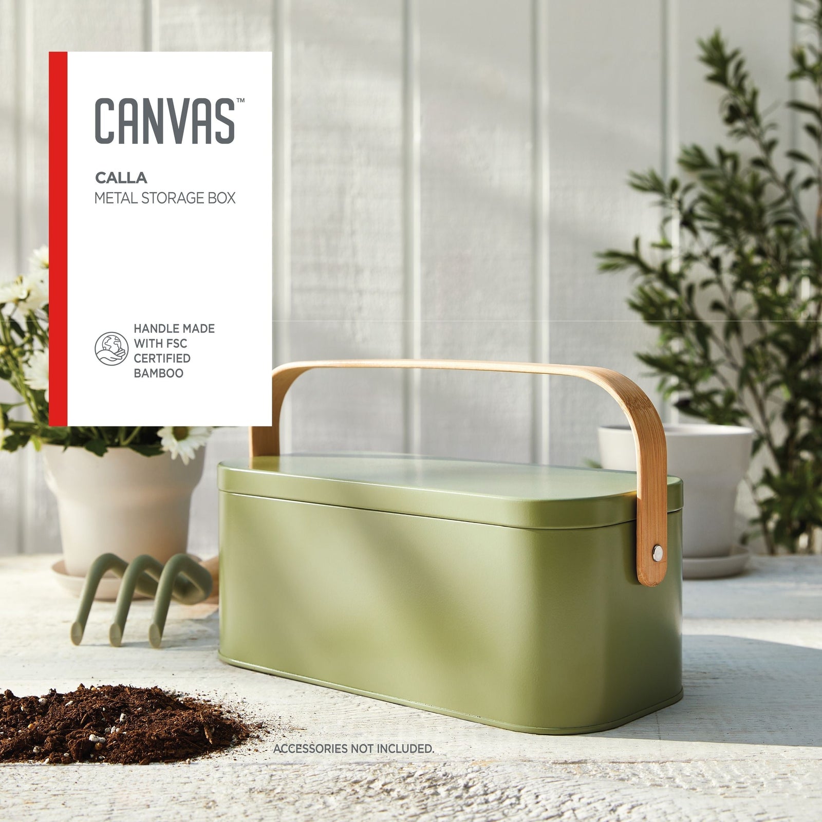 Metal Gardening Storage Container, Iron, Green M1L4 - product image 3