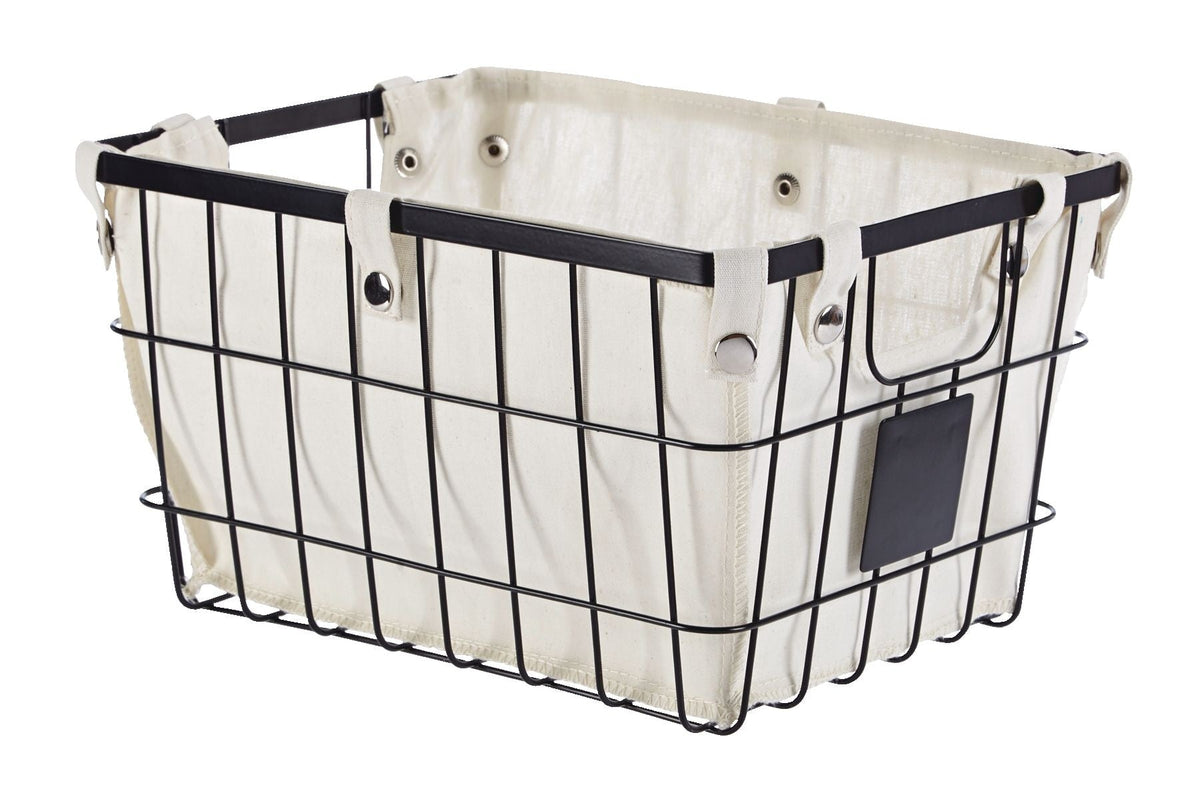 Wren Rectangular Wire & Fabric Basket, Assorted Sizes O1P5 - product image 1