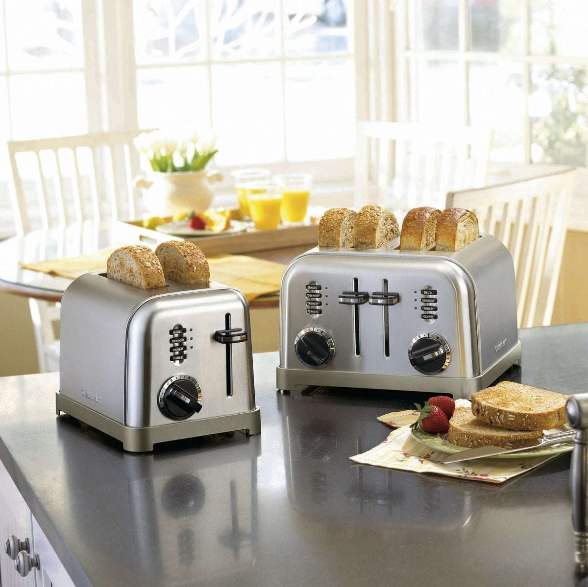 Metal Classic Toaster with 6 Settings, Stainless Steel, 4-Slices Q1R1 - product image 3