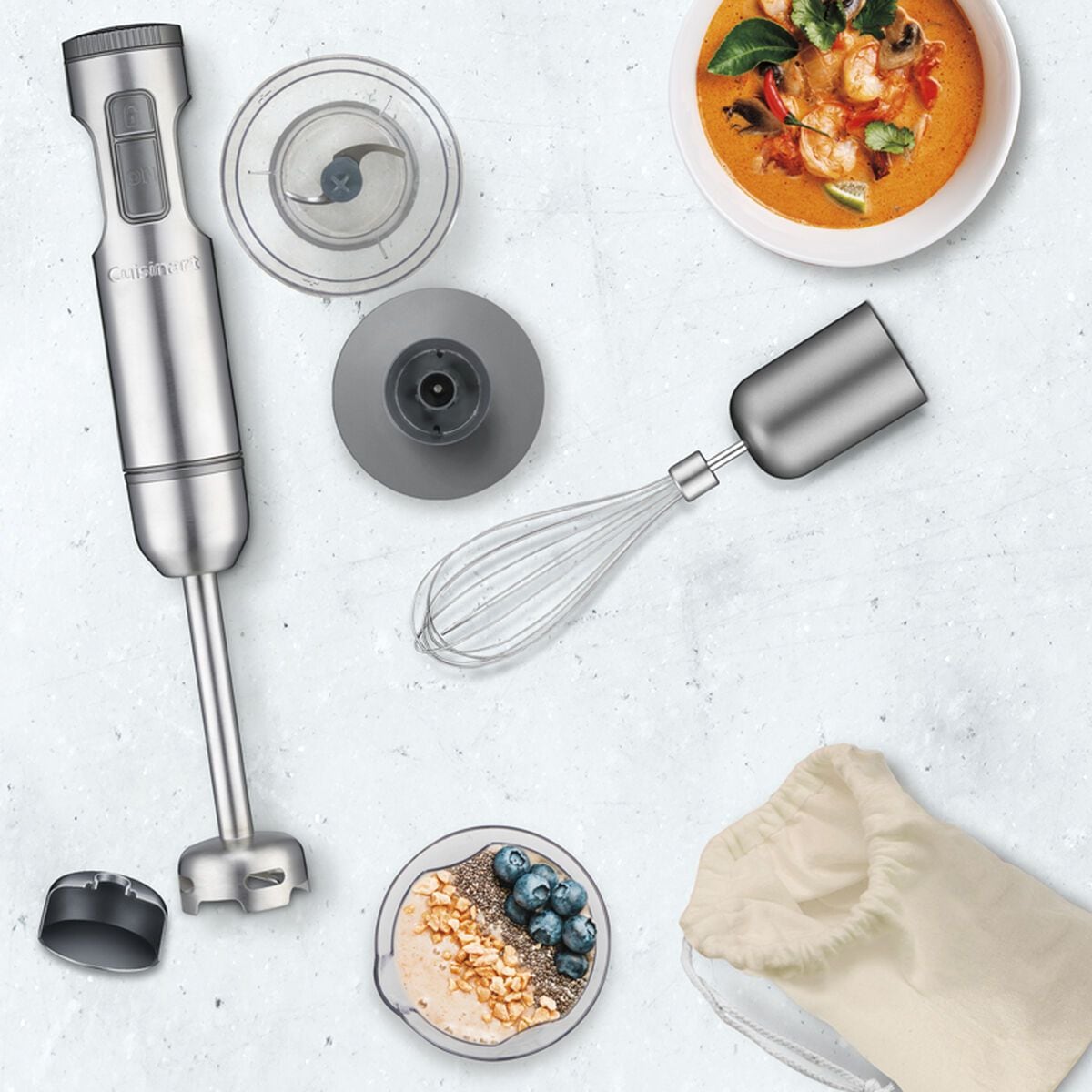 SmartStick 2-Speed Corded Hand Blender with Chopper & Whisk Attachments, Stainless Steel Q9B5 - product image 6