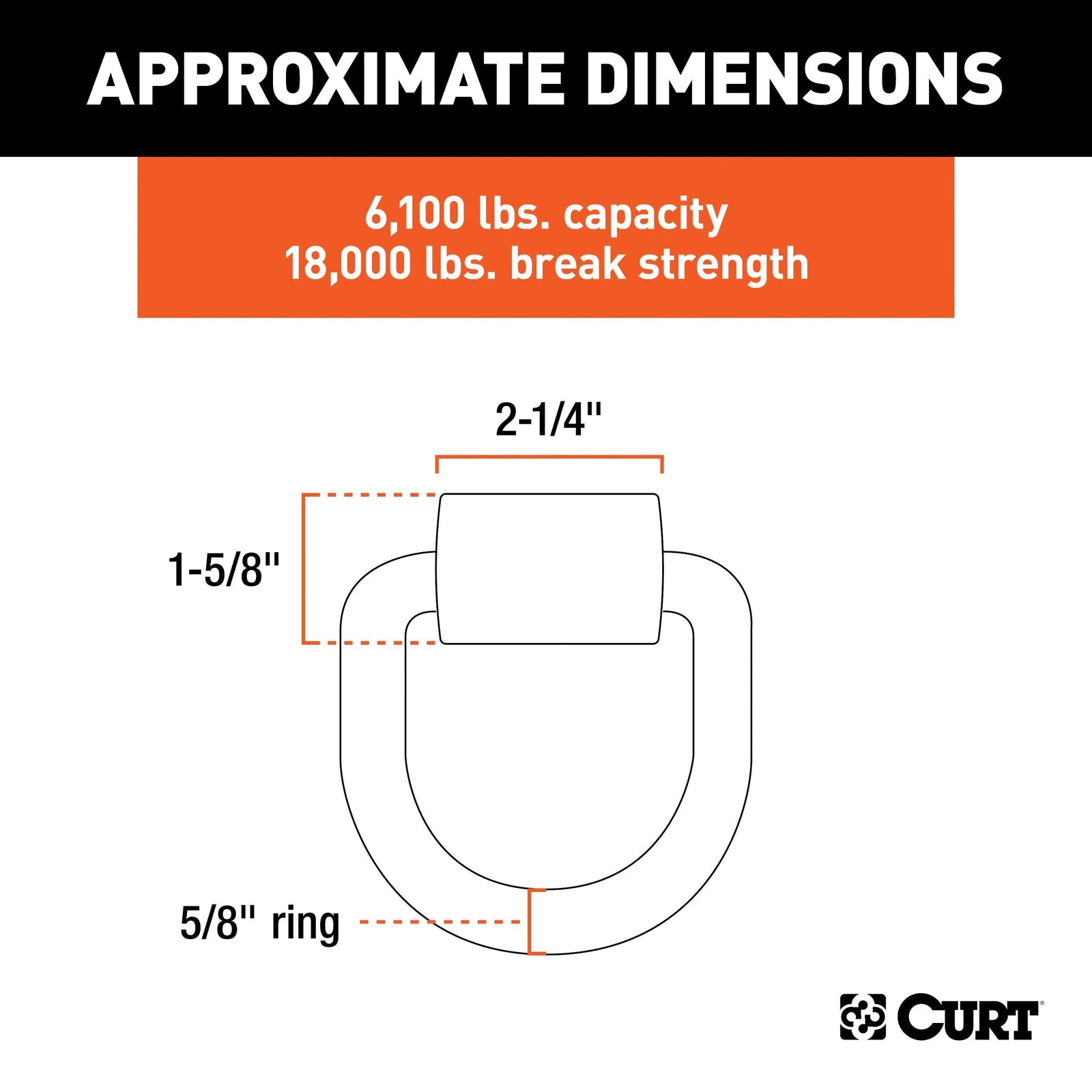 83750 3 x 3-in Weld-On Tie-Down D-Ring (6,100 lbs, Raw Steel) D9S1 - product image 3