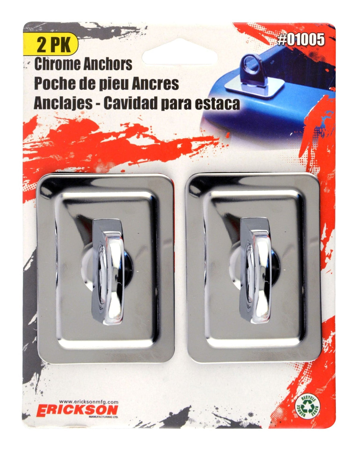 Chrome Stake Pocket Anchors, 2-pk F7C3 - product image 2