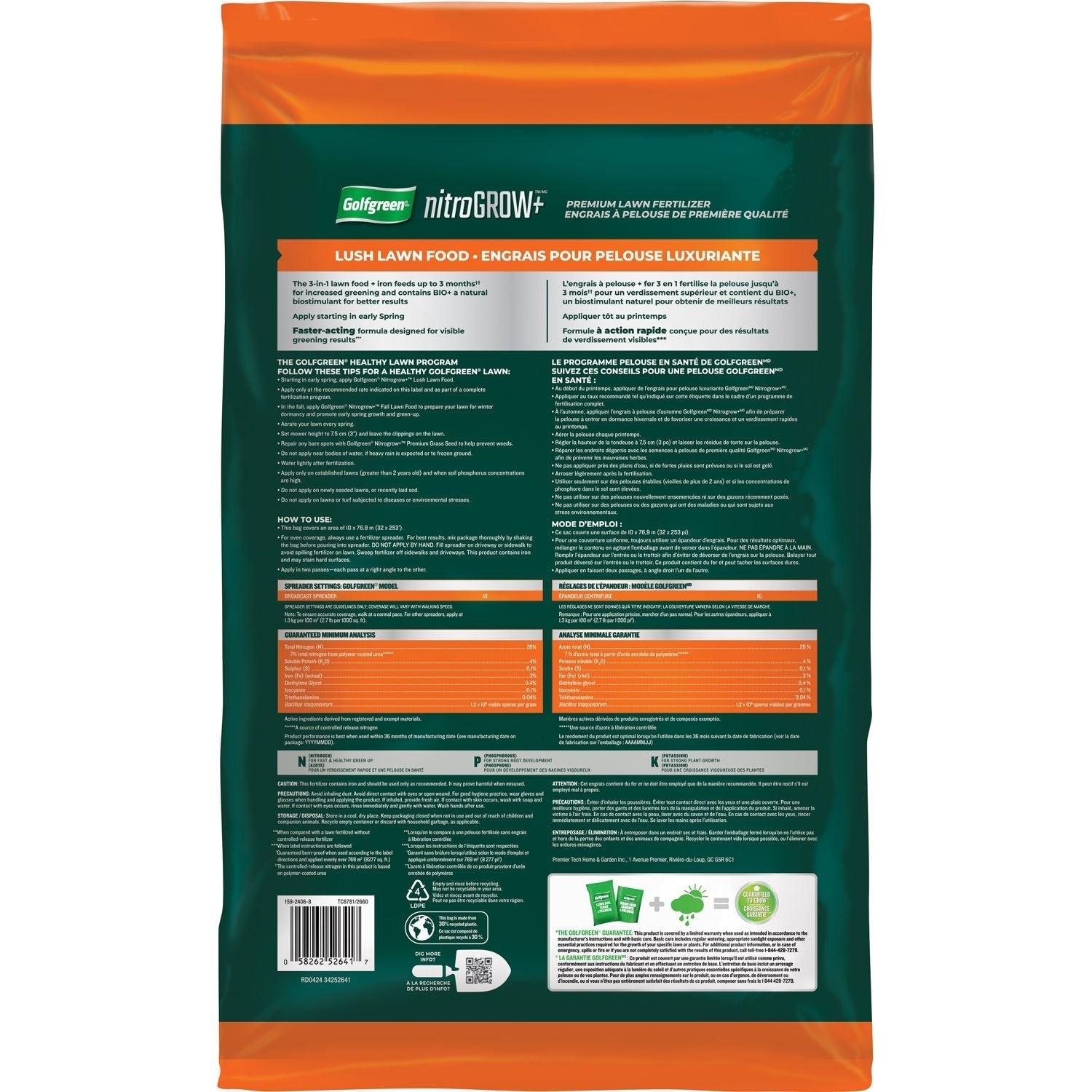 Nitrogrow+ Premium Nitrogen Enriched Lush Lawn Fertilizer, 28-0-4, 10kg W6U1 - product image 3