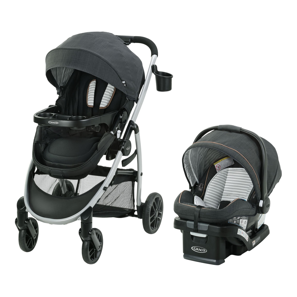 Modes Pramette Travel System with SnugRide SnugLock 35 Lite DLX Infant Car Seat, Black A1V3 - product image 1
