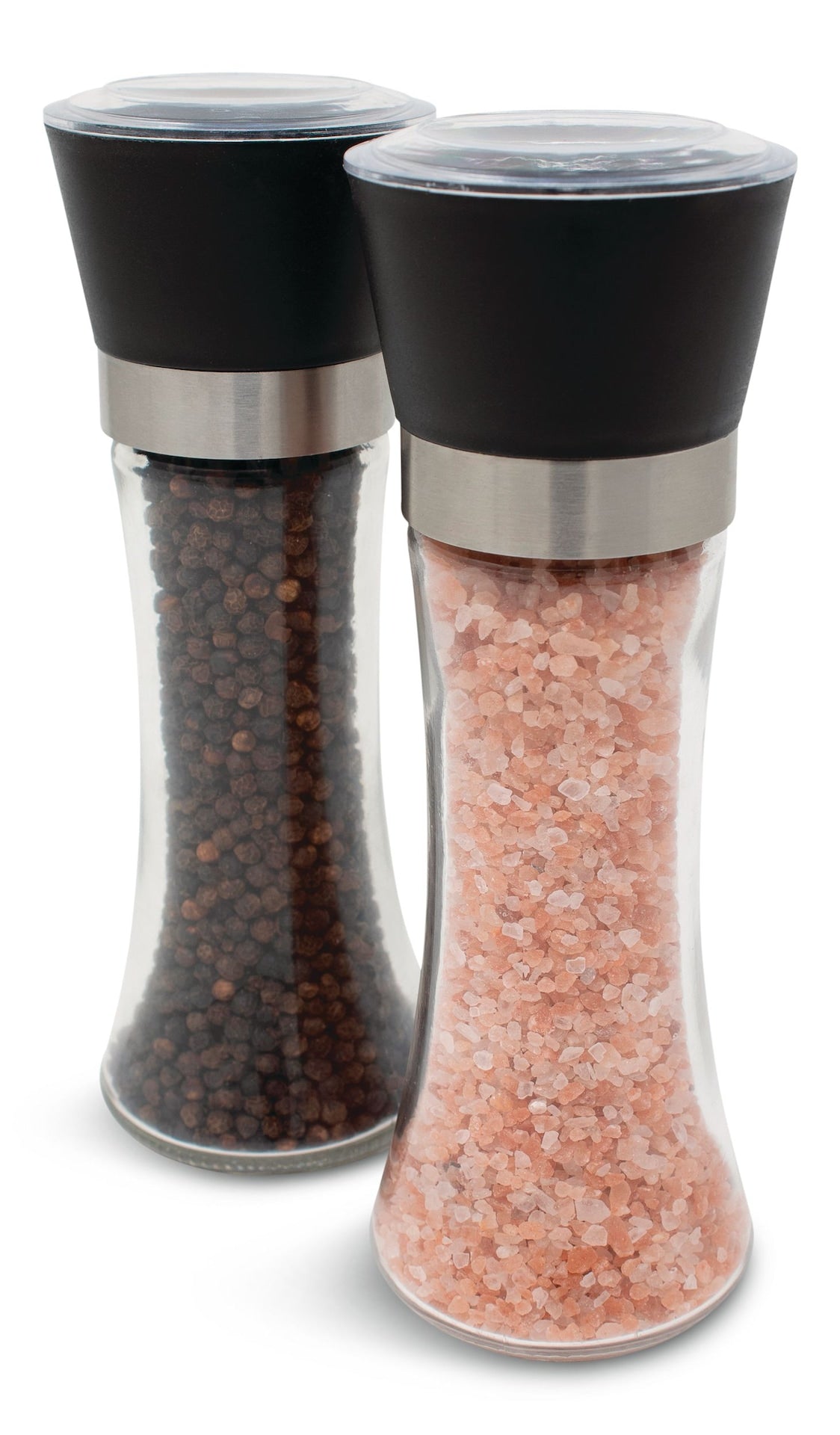 Glass Salt & Pepper Grinder Mill Set, Pre-Filled, 7.5-in, 2-pc G1C7 - product image 1