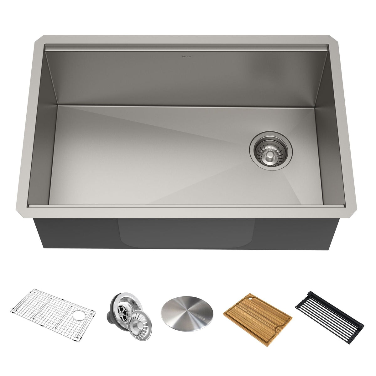 Kore Undermount Stainless Steel Single Bowl Kitchen Sink with Add-Ons, 27x19x11-in E6G1 - product image 1