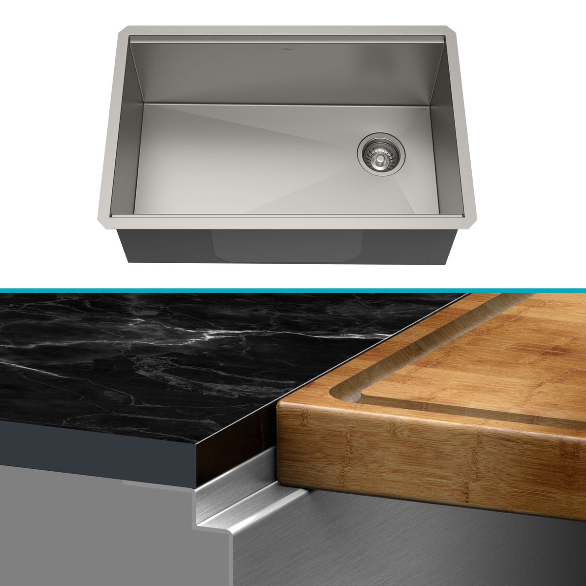 Kore Undermount Stainless Steel Single Bowl Kitchen Sink with Add-Ons, 27x19x11-in E6G1 - product image 3