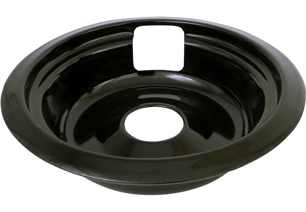 62489 Universal Porcelain Stove Deep-Draw Drip Pan with Trim Ring, Black, 6-in N8C0 - product image 1