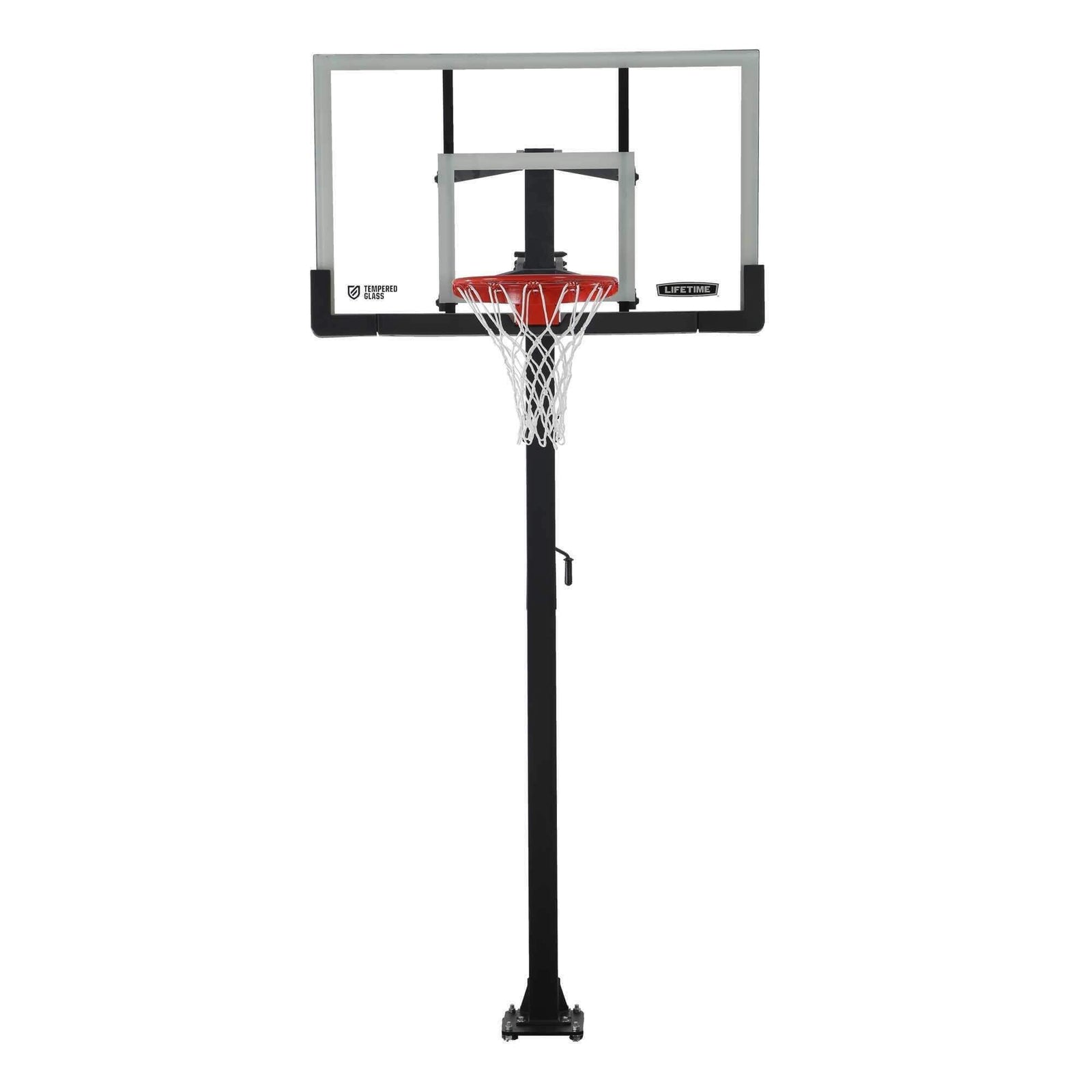 Adjustable In-Ground Bolt Down Outdoor Basketball Hoop with 60-in Tempered Glass, Hoop & Net System B0R5 - product image 1