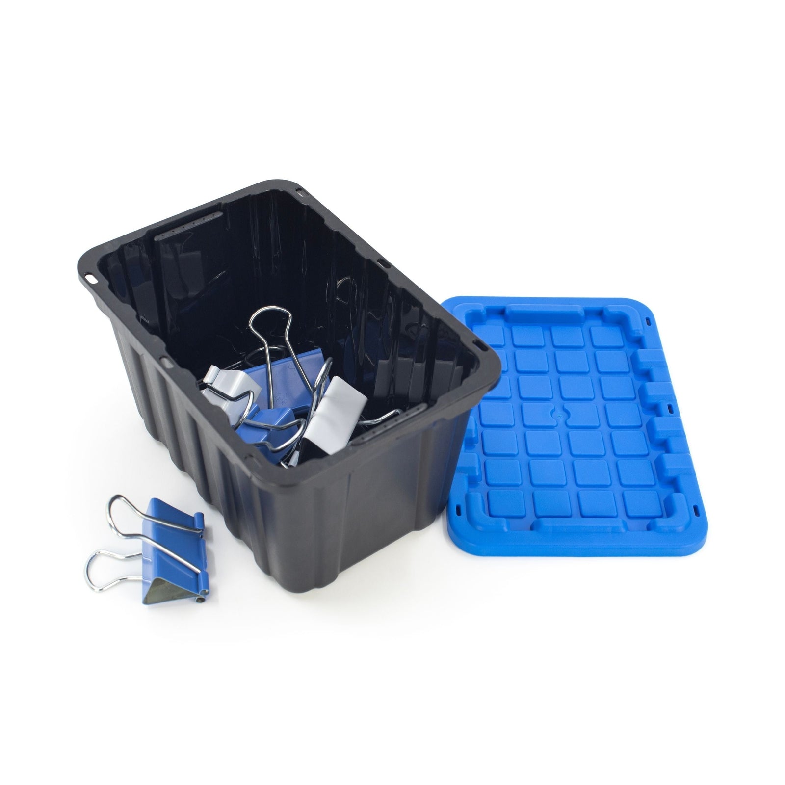 Tiny Heavy Duty Stackable Storage Tote with Lid, Black I0Z3 - product image 7
