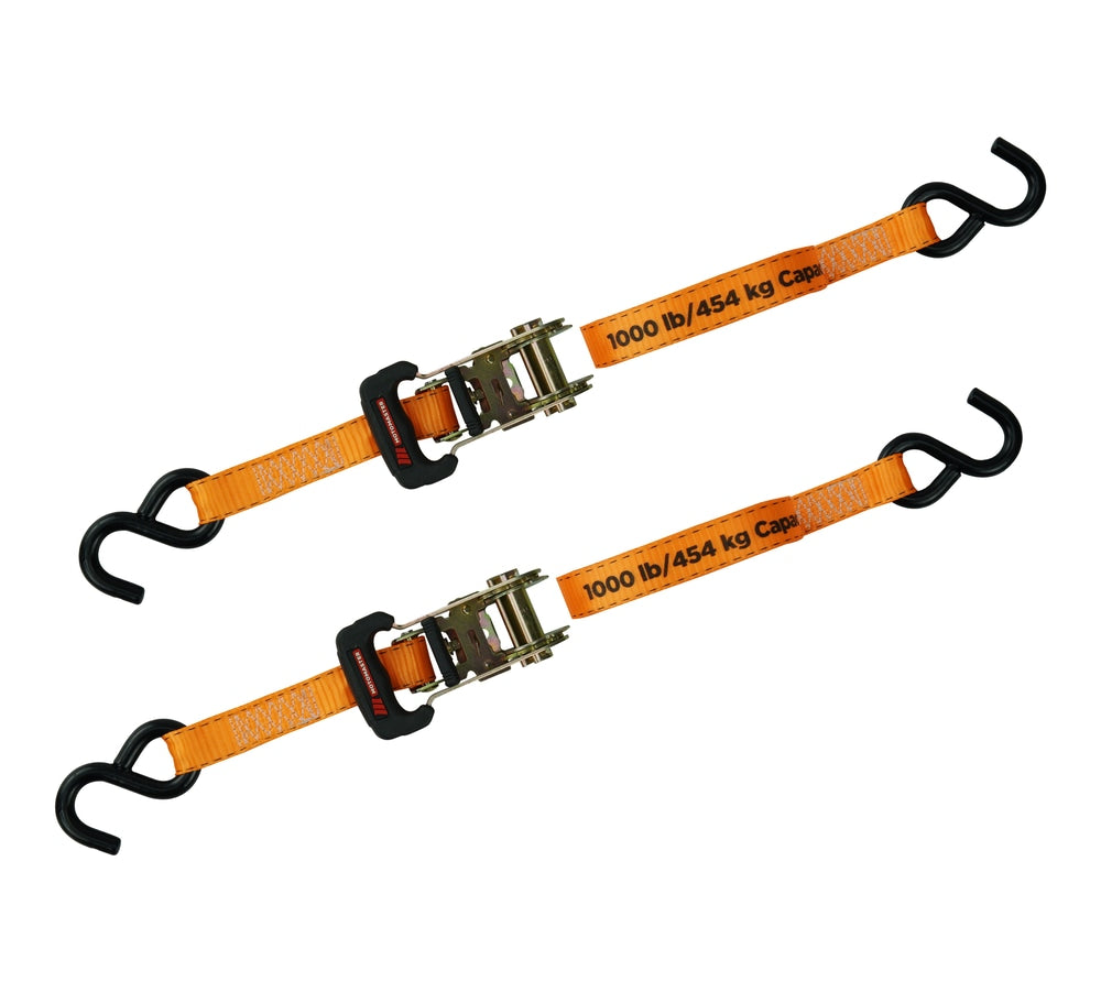 3,000-lb Padded Handle Ratchet Tie Down Straps, 1.25-in x 10-ft, 2-pk X3K5 - product image 2