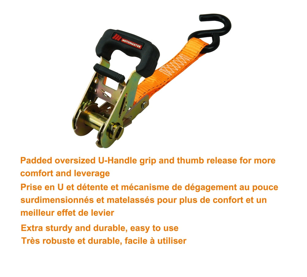 3,000-lb Padded Handle Ratchet Tie Down Straps, 1.25-in x 10-ft, 2-pk X3K5 - product image 5