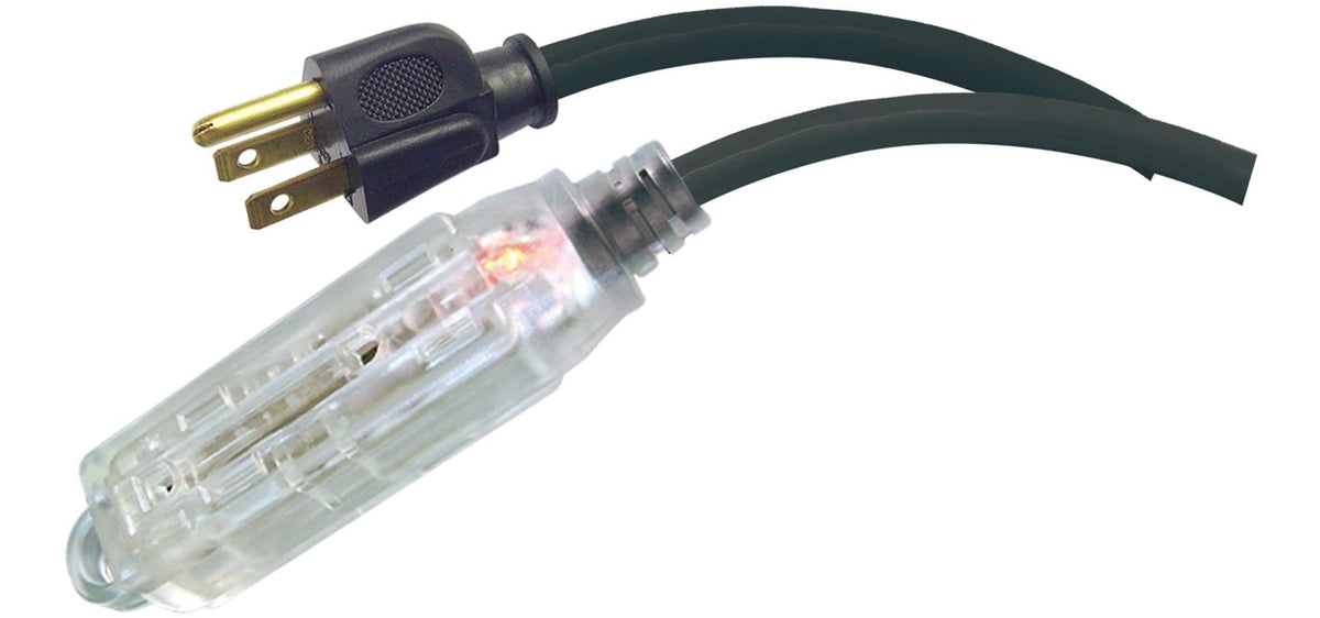 32-ft 10-in 14/3 Outdoor Extension Cord with 3 Grounded Outlets and Lighted End, Black C7K8 - product image 4
