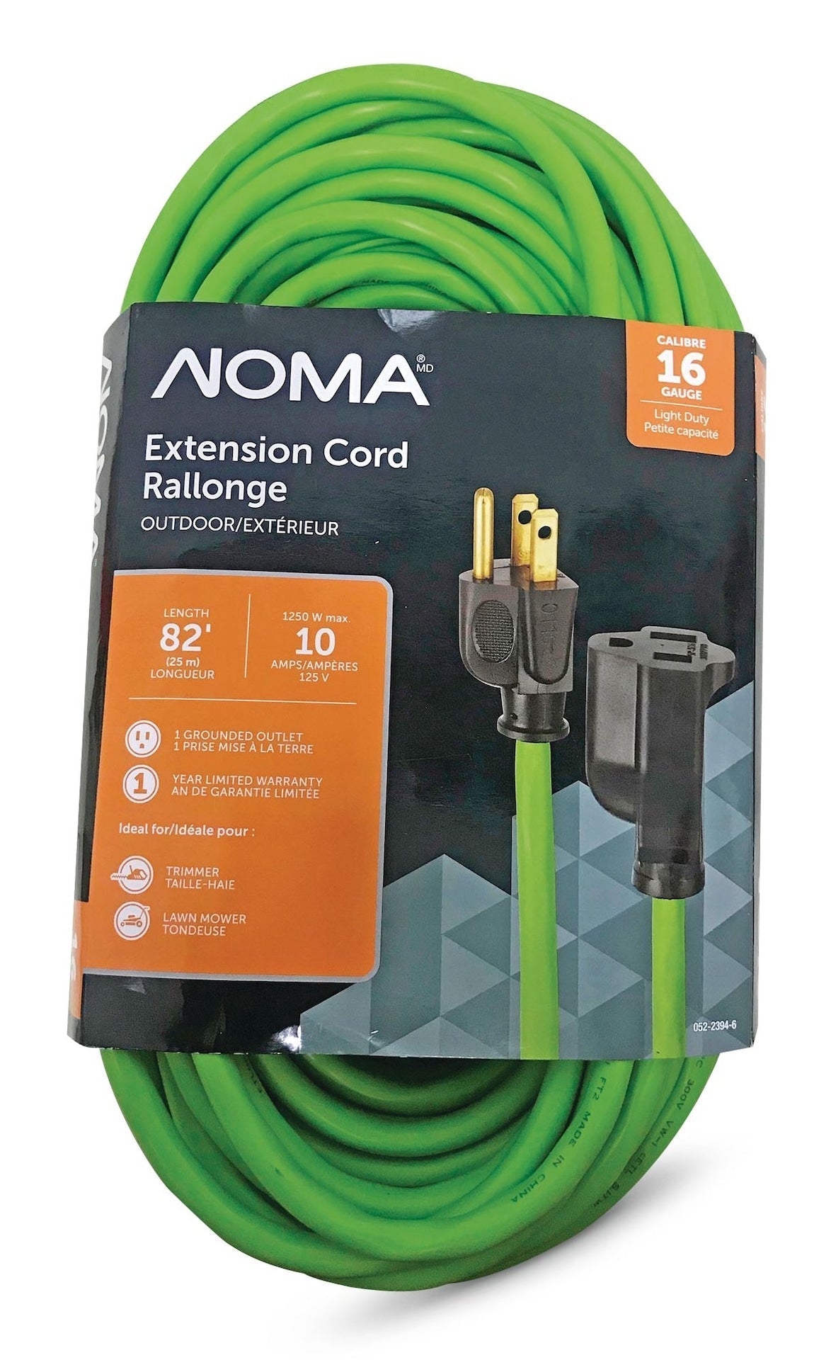 82-ft 16/3 Outdoor Extension Cord with Grounded Outlet, Lime Green Y4S4 - product image 1