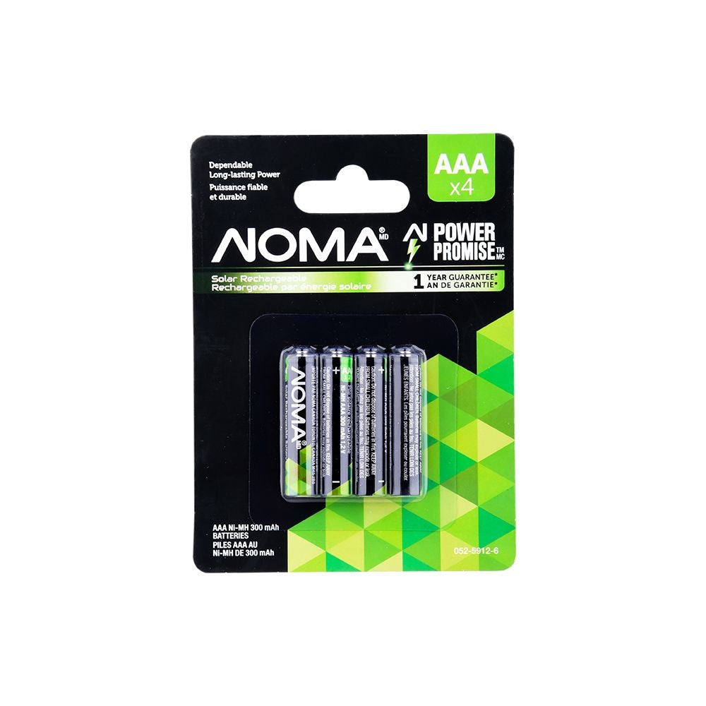 AAA Ni-MH 300mAh Rechargeable Batteries for Solar Lights, 1.2V, 4-pk N3N9 - product image 2