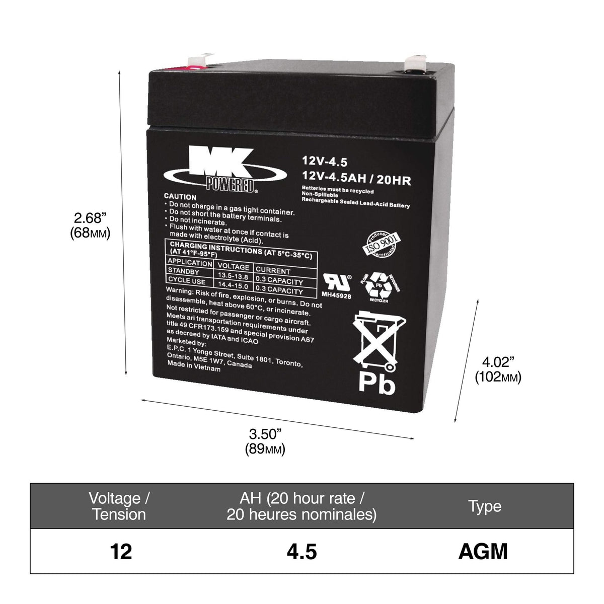 YELLOWTOP 9040-148 Group Size 48/H6 Dual Purpose AGM Battery, 800 CCA L1I9 - product image 1