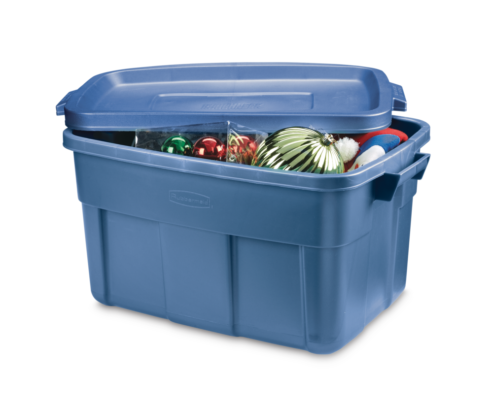 Roughneck Stackable Storage Box with Lid, 53-L, Blue U9X1 - product image 2
