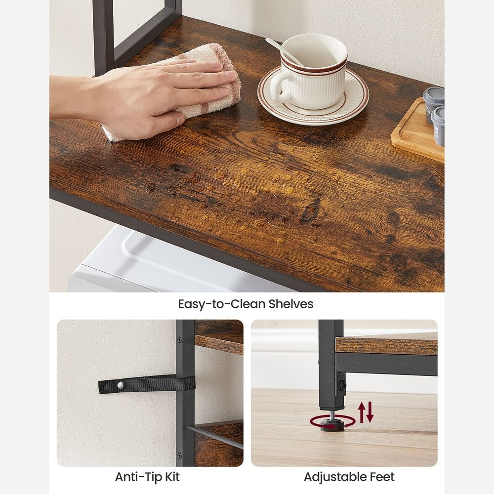 Home Rustic Brown Baker's Rack with Charging Station N8Q8 - product image 7