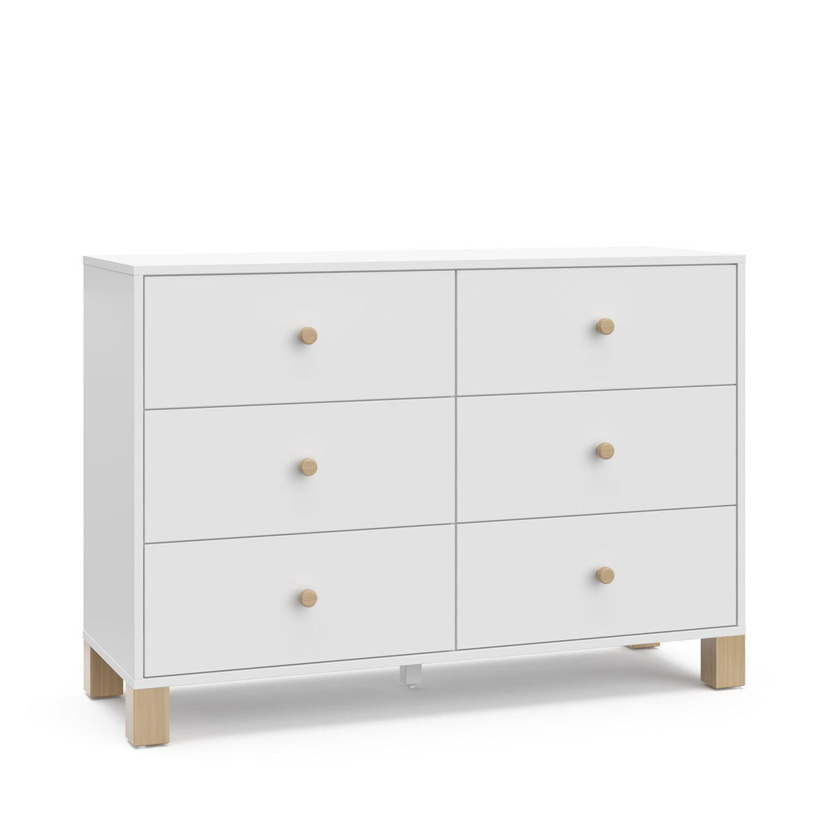 California 6-Drawer White/Driftwood Double Dresser/Chest I0D0 - product image 1