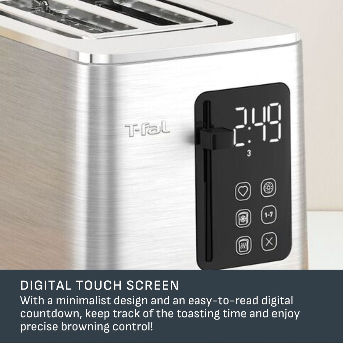 2-Slice Stainless Steel Digital Toaster, Extra wide slots, 7 Browning levels B9F2 - product image 8