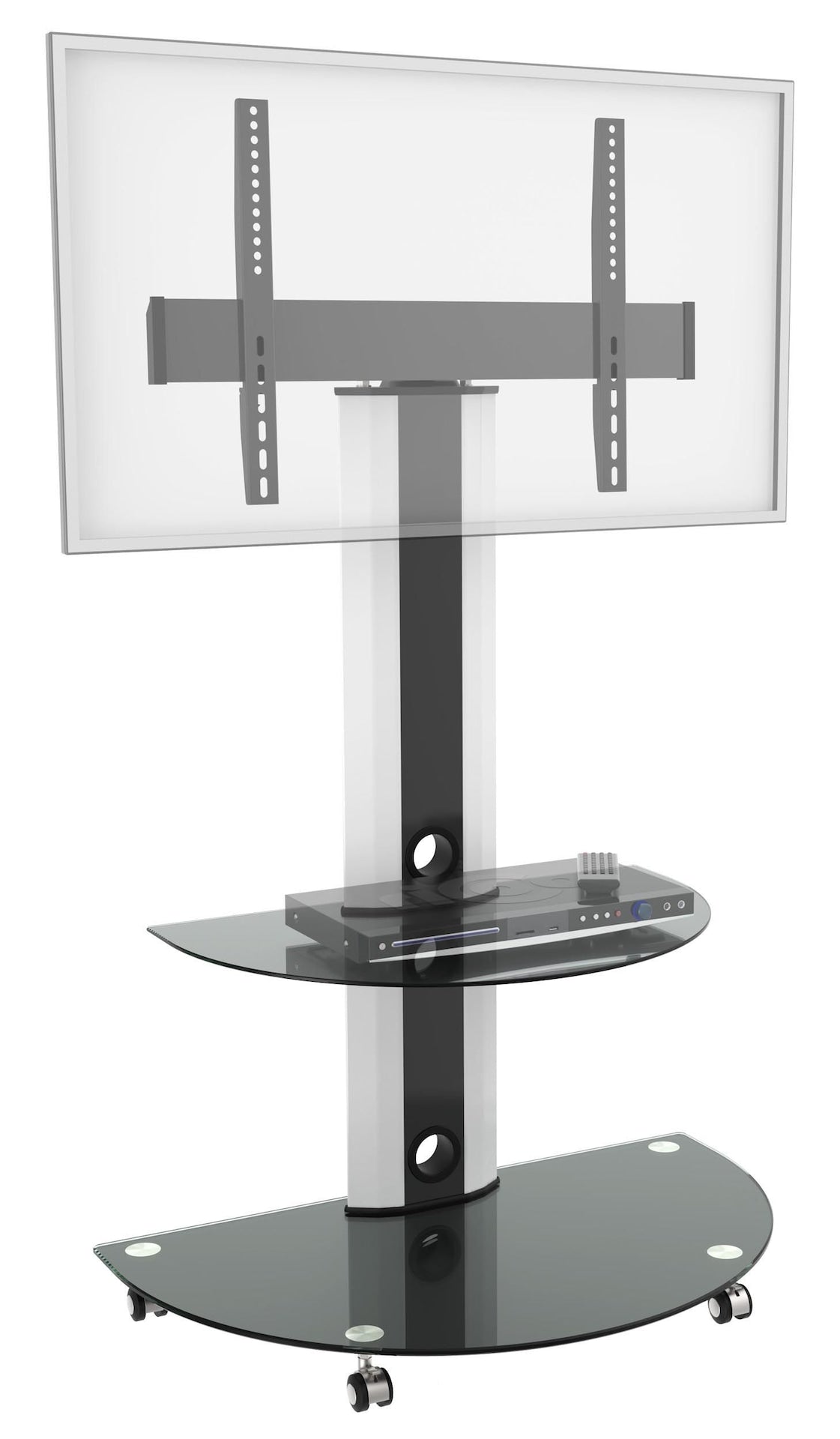 LCD84113BLK Superior TV Cart with Glossy Glass Base and Shelf, 32-in to 55-in A7Z4 - product image 2