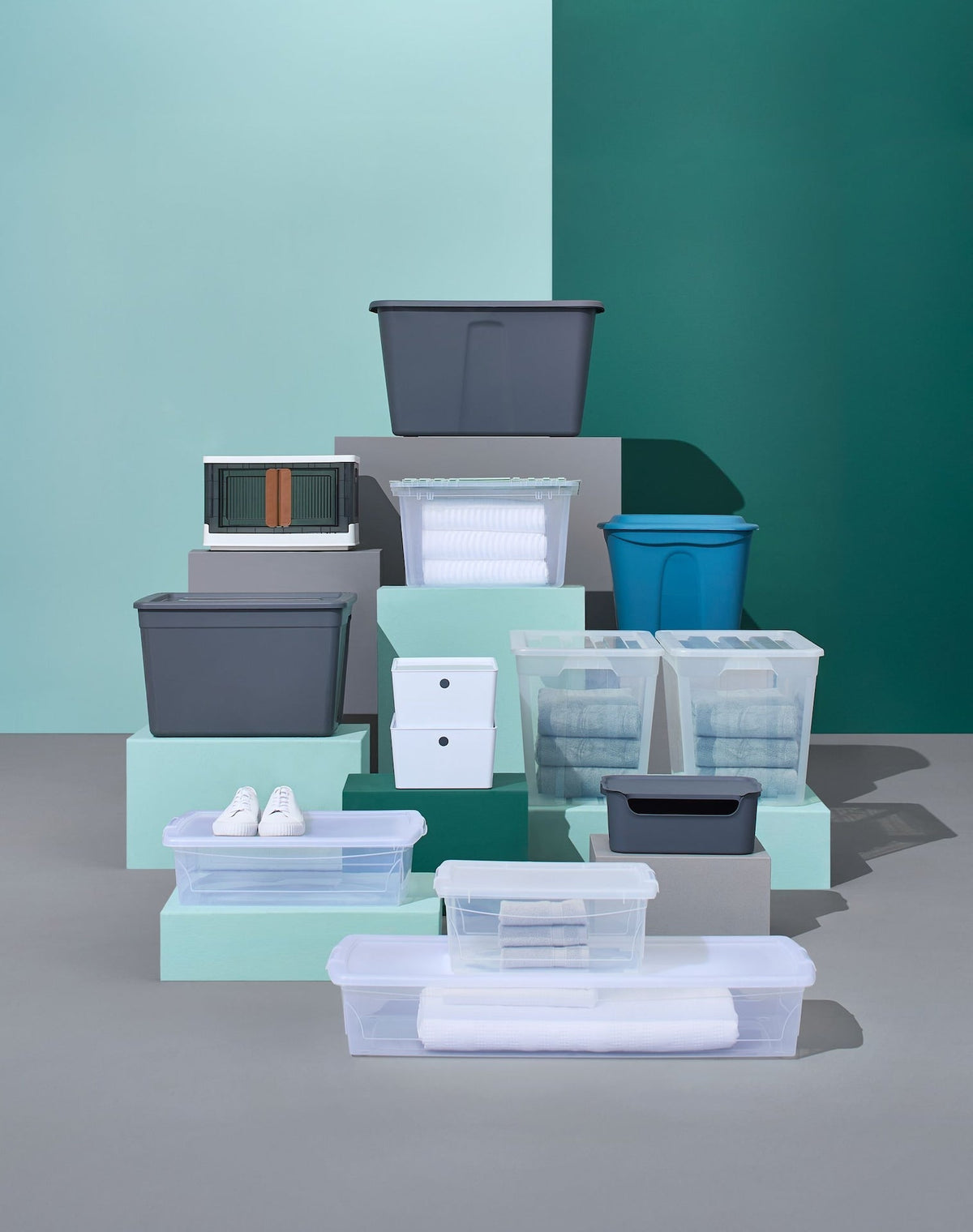 type A Restore Stackable Nesting Storage Box with Lid, 121-L, Grey U4N3 - product image 4