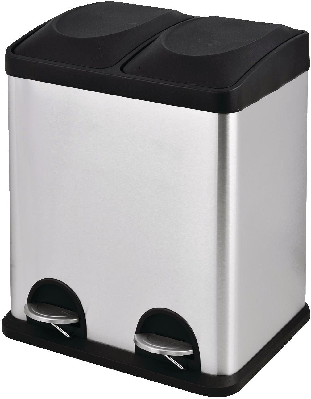 type A Stainless Steel Rectangular 2-Compartment Garbage Can, 2 x 15-L L2B2 - product image 2
