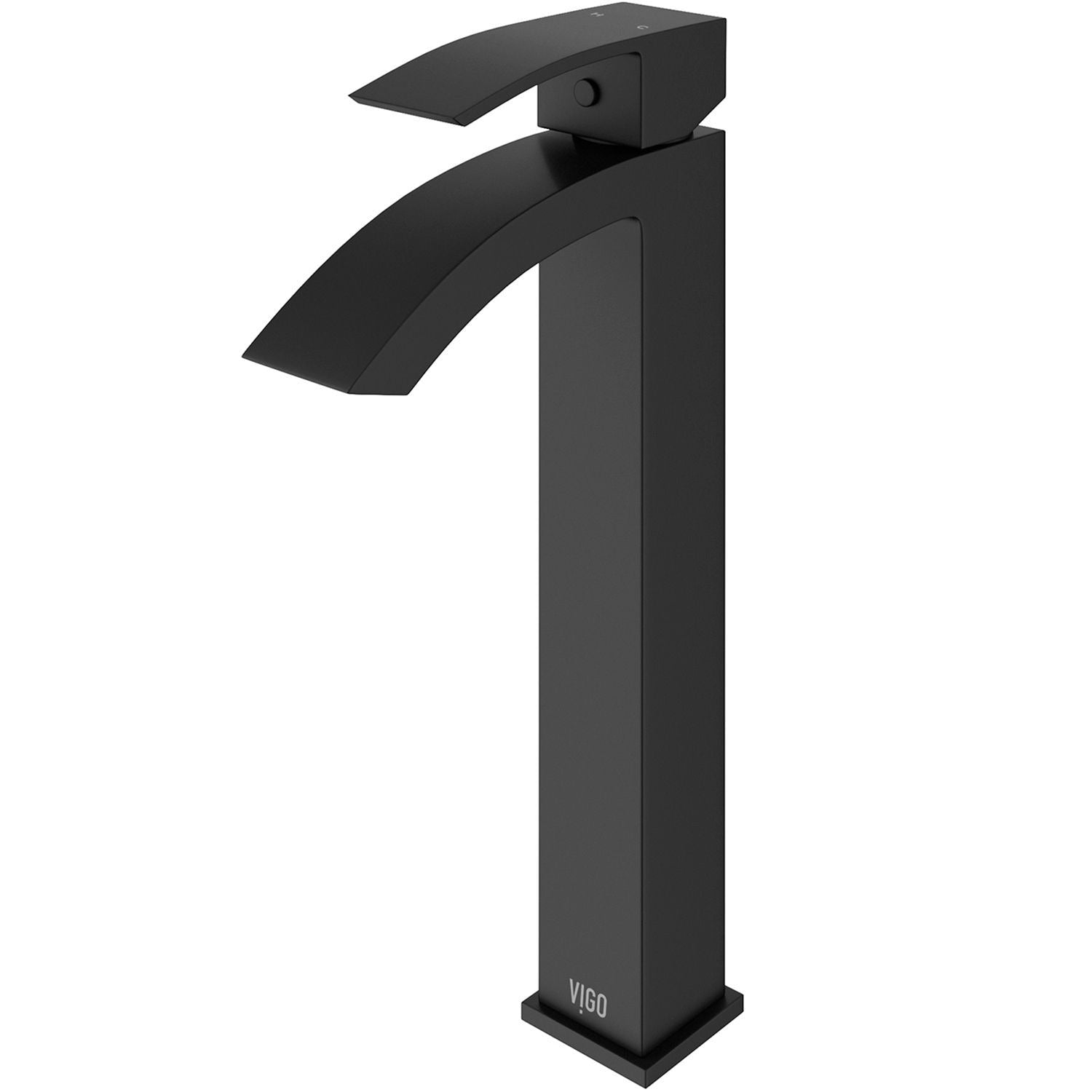 Duris Single Handle Vessel Sink Bathroom Faucet with Deck Plate, Matte Black Q1H9 - product image 1