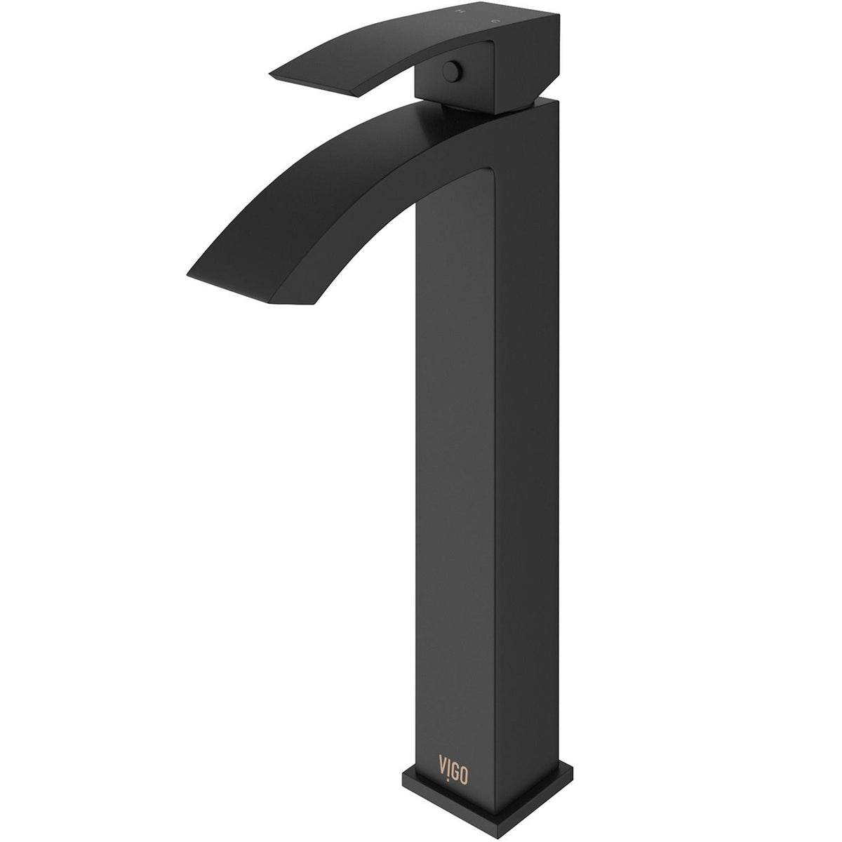 Duris Single Handle Vessel Sink Bathroom Faucet with Deck Plate, Matte Black Q1H9 - product image 2