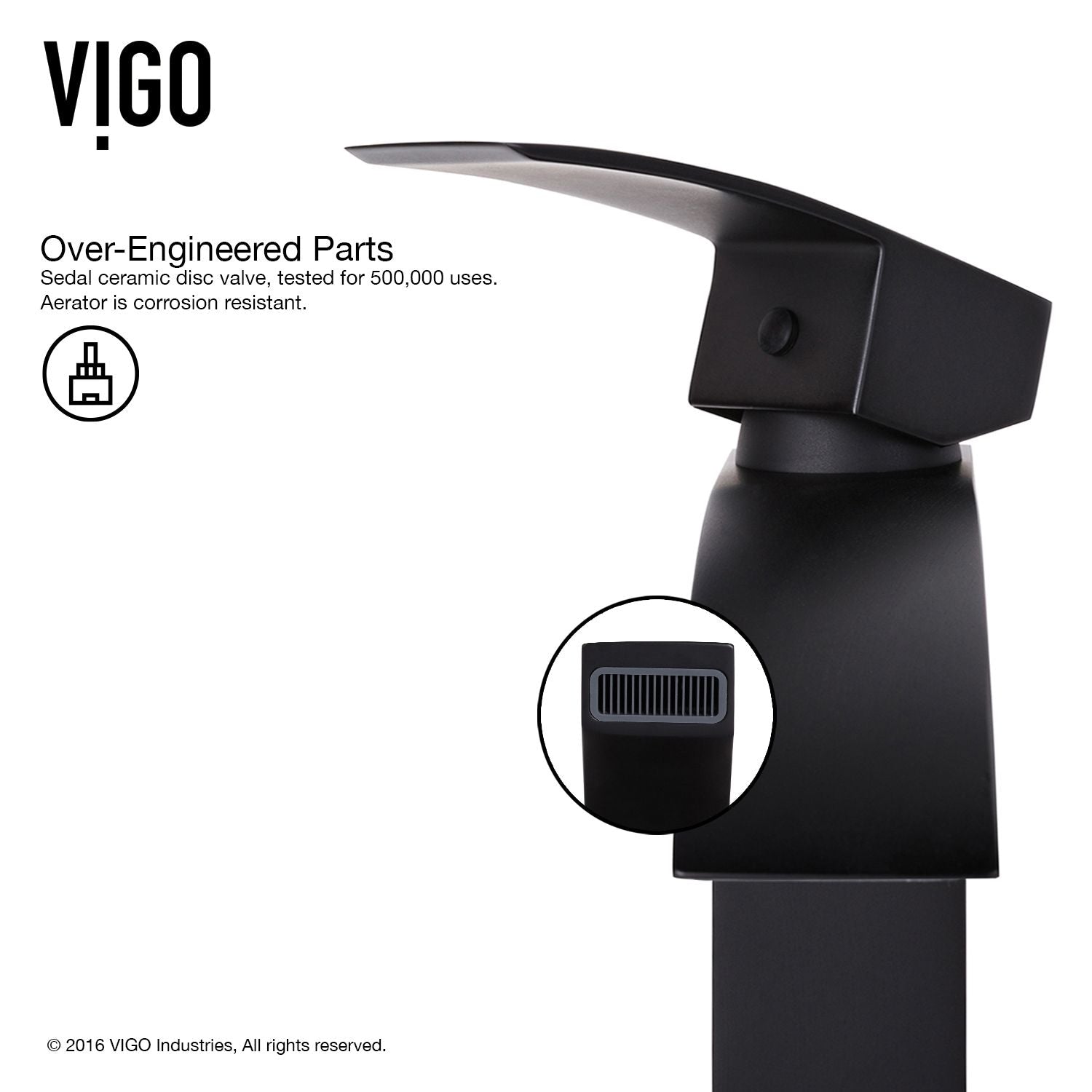 Duris Single Handle Vessel Sink Bathroom Faucet with Deck Plate, Matte Black Q1H9 - product image 7