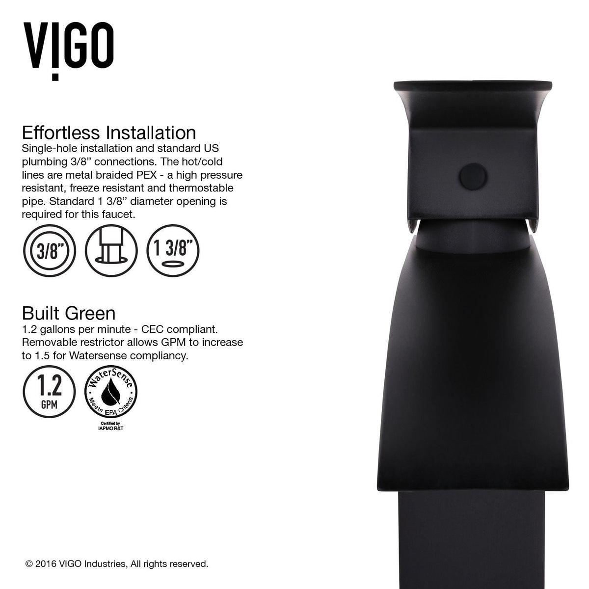 Duris Single Handle Vessel Sink Bathroom Faucet with Deck Plate, Matte Black Q1H9 - product image 8