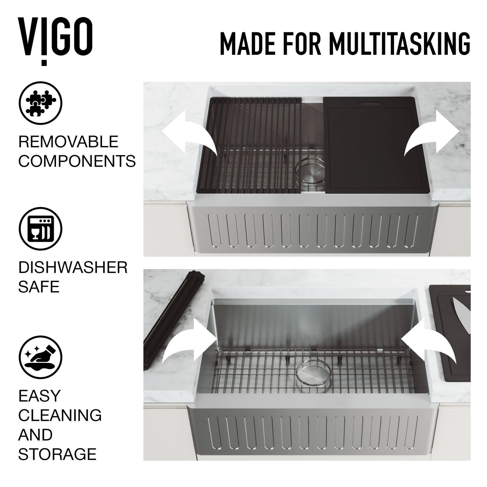 Oxford Single Farmhouse Kitchen Sink, 36-in x 21-in H9W5 - product image 6