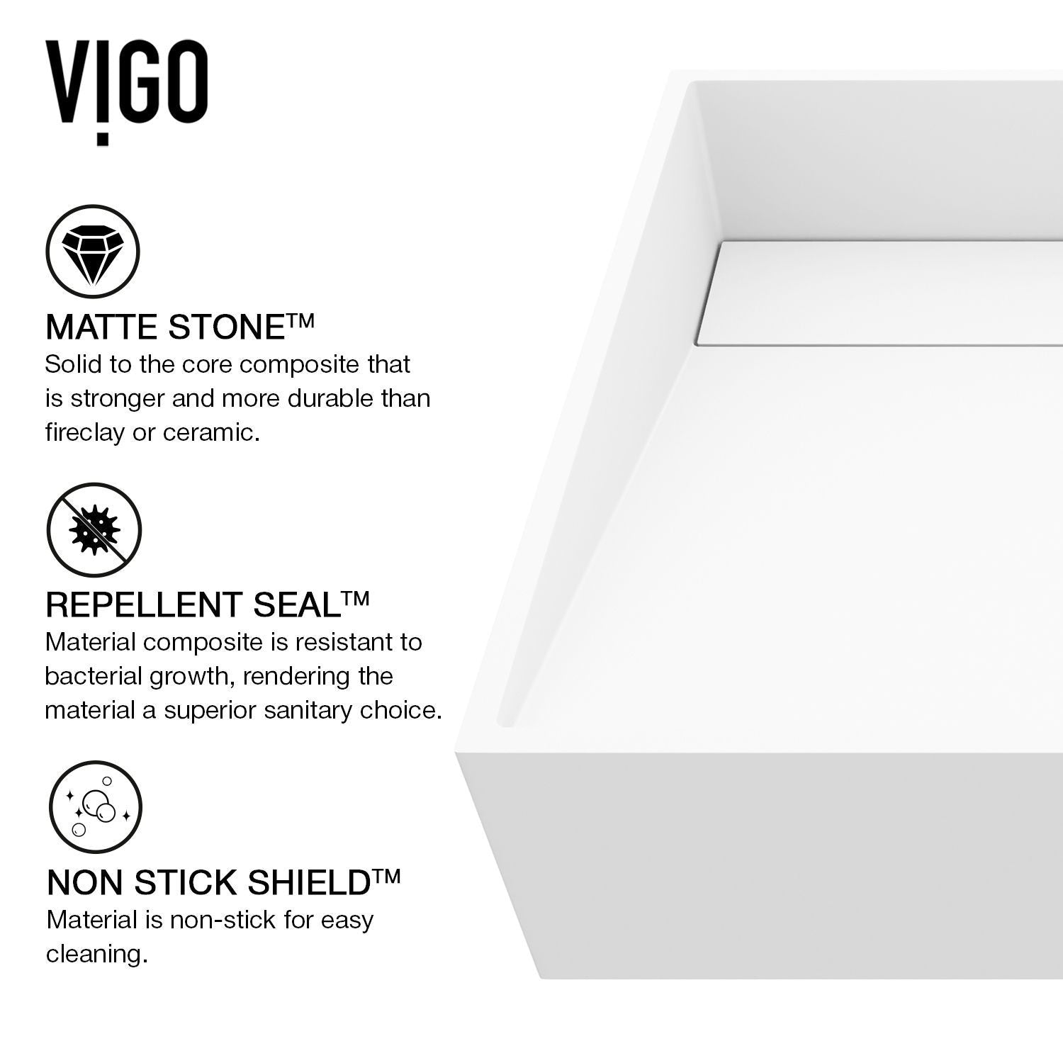Starr Modern MatteStone 15x15-in Deep White Bathroom Sink/Basin with Square Vessel K0R1 - product image 5