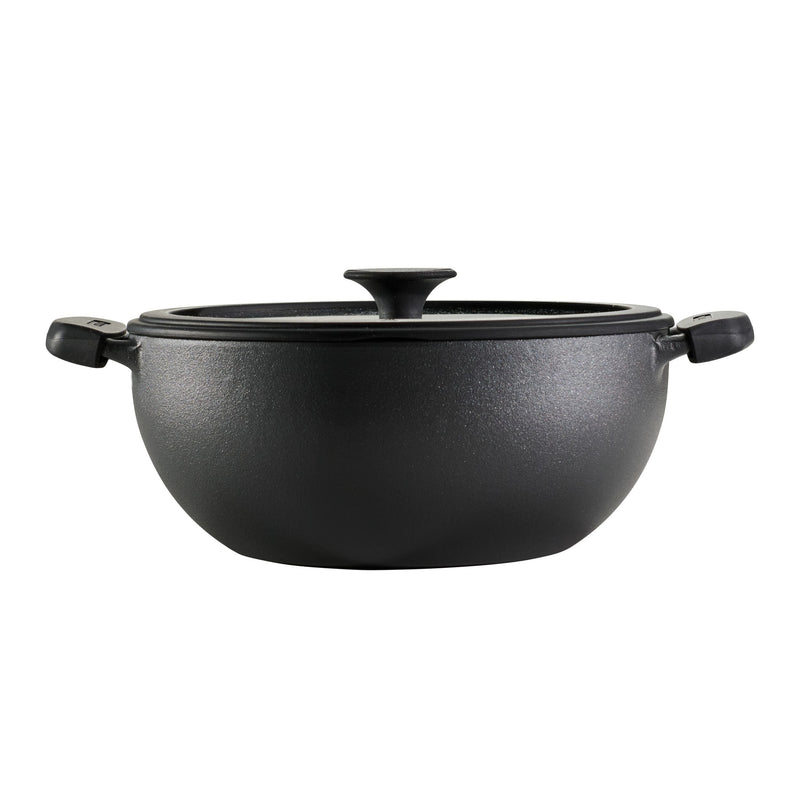 4.8 Qt Utsava Pre-Seasoned Cast Iron Kadai with Lid D7Q7