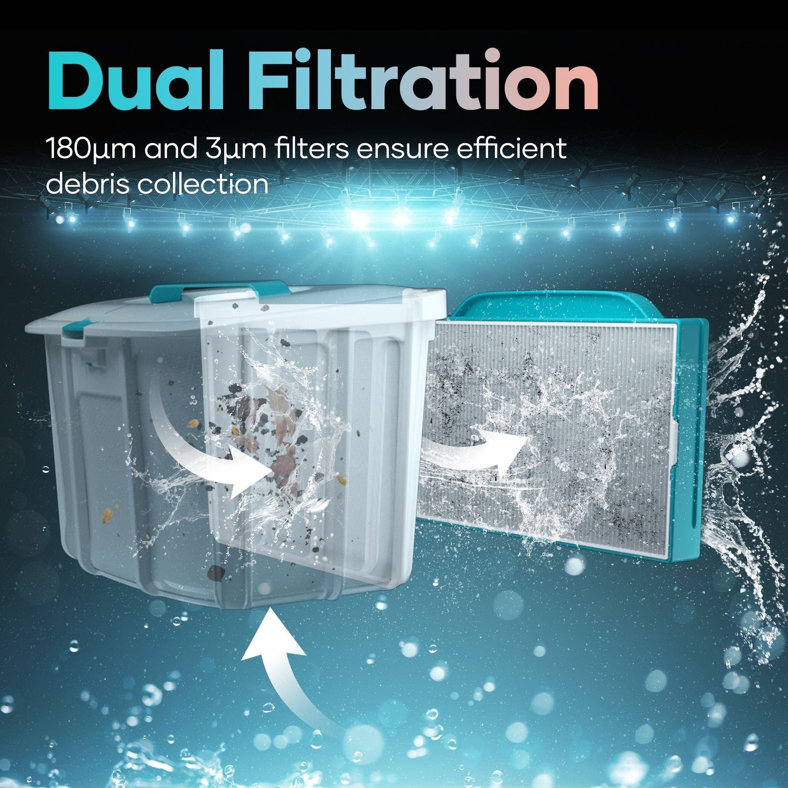 Scuba L1 Cordless Robotic Pool Cleaner, Tri-Motor, Advanced Filtration & Quick Drain, Ideal for Above-Ground Pools up to 1,100-sq.ft. Y0K4 - product image 7