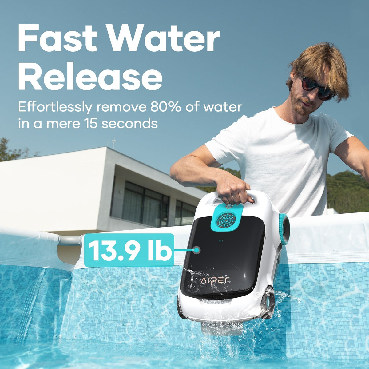 Scuba L1 Cordless Robotic Pool Cleaner, Tri-Motor, Advanced Filtration & Quick Drain, Ideal for Above-Ground Pools up to 1,100-sq.ft. Y0K4 - product image 8