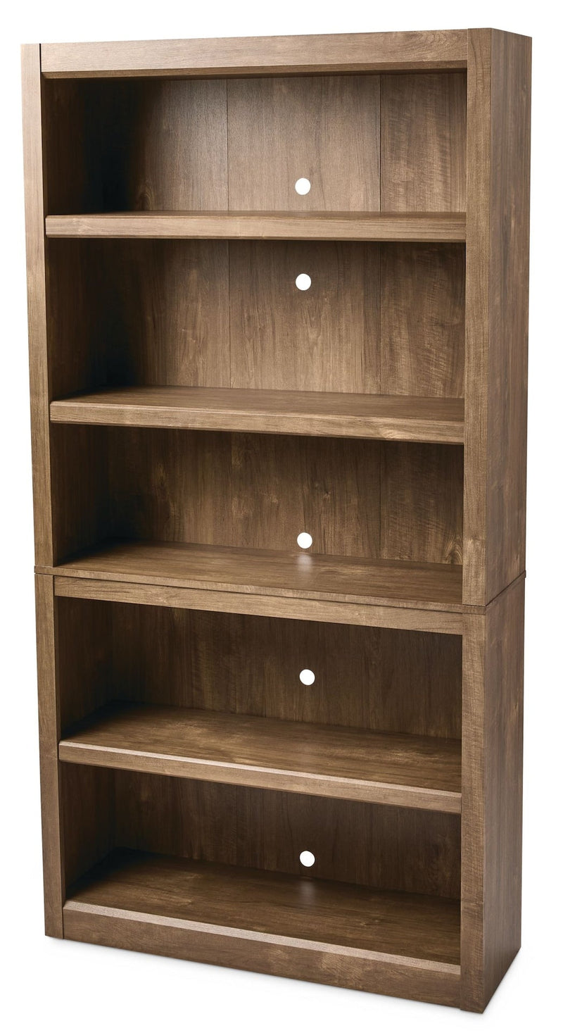 Adjustable 5-Shelf Bookcase/Bookshelf, Oak X7J8