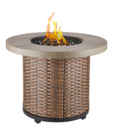 Bryce Stainless Steel Round Outdoor Gas Fire Table, 50,000 BTUs, 32-in L9W1 - product image 1