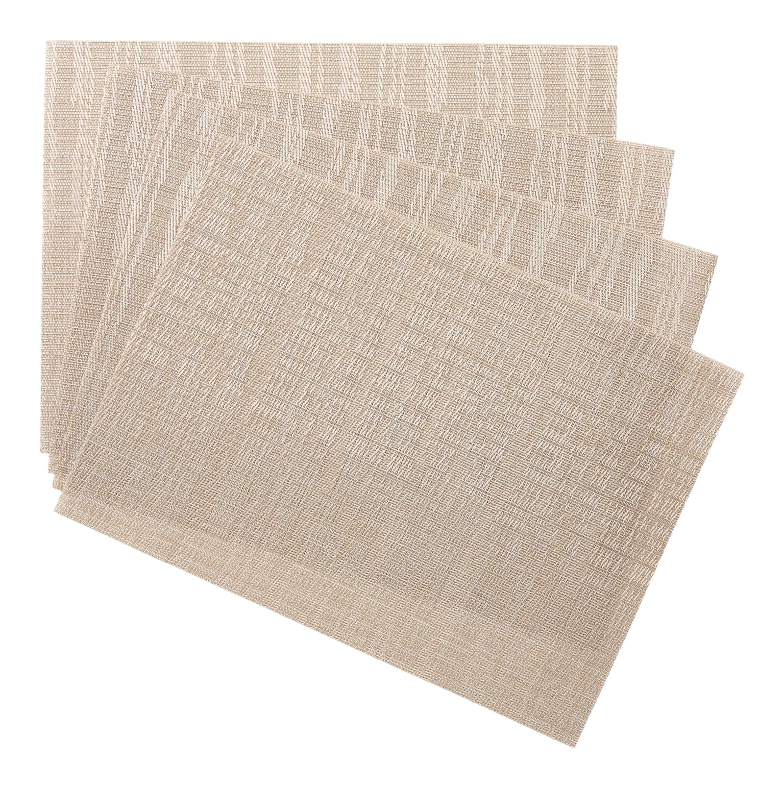 Lurex Rectangle Textilene Woven Placemat, Prosecco, 13-in x 18-in, 4-pk Q5N9 - product image 1