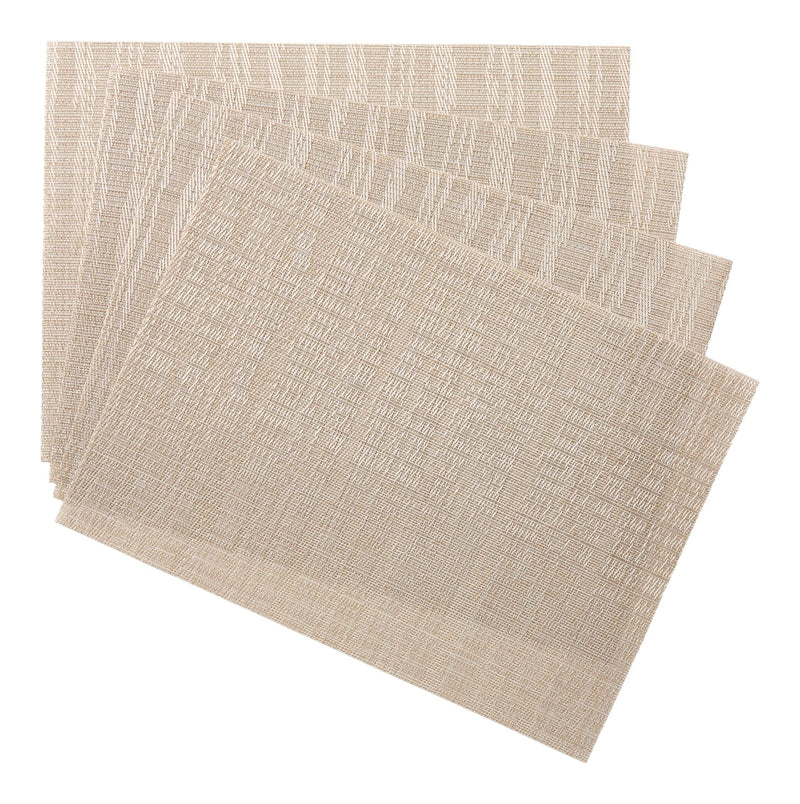 Lurex Rectangle Textilene Woven Placemat, Prosecco, 13-in x 18-in, 4-pk Q5N9