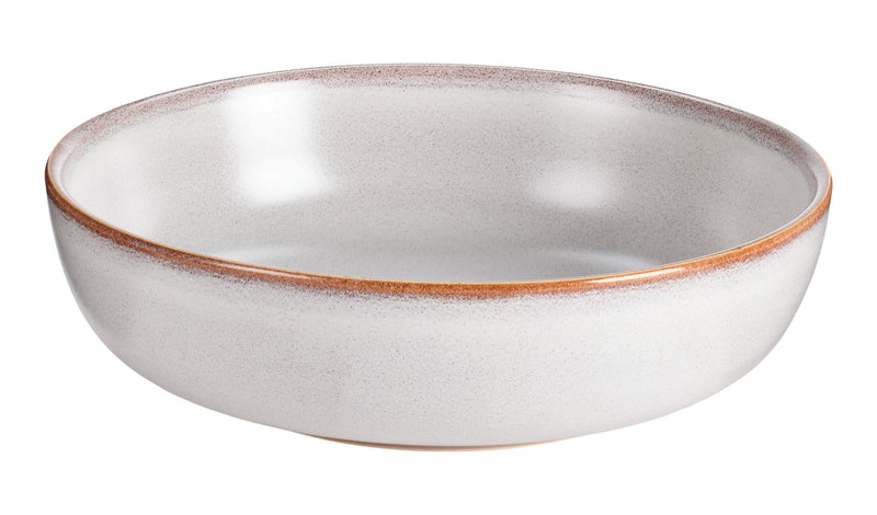 Reactive Glaze Dinner Bowl, 1-pc, White with Reactive Glaze K3I1