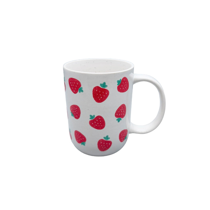 Strawberry Stoneware Mug, 18-oz, White N9D1