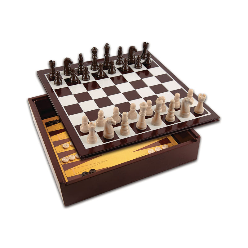 Classic 10-in-1 Wooden Game Set with Durable Storage Box H1J2