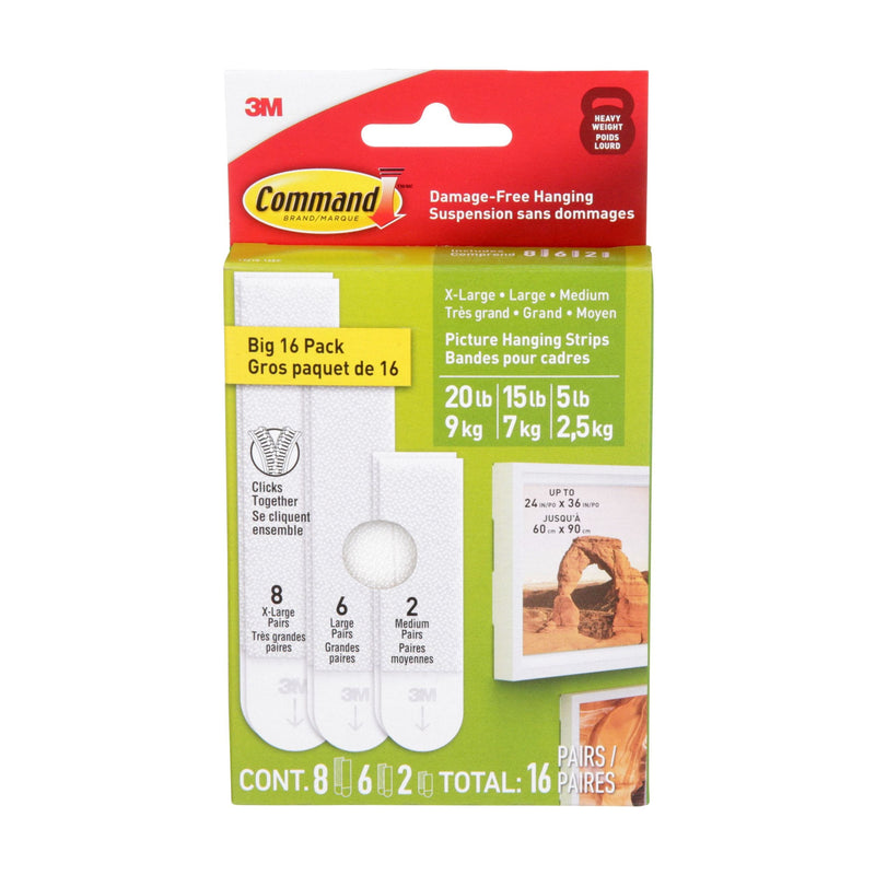 White Picture Hanging Strip Mixed Pack, 17218-16EF | 16 Pairs Y5N9