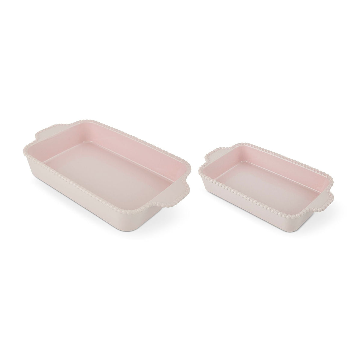 Kitchen Nested Bead Rectangular Bake Dish Set, Pink, 2-pc K6M1 - product image 1