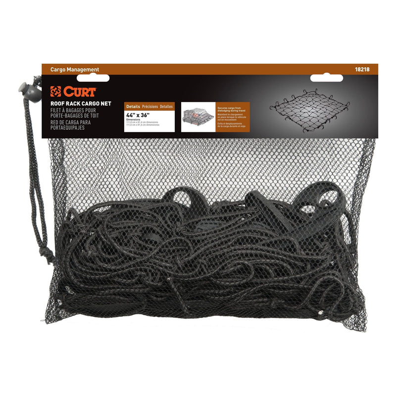 18218 Elastic Cargo Net with Hooks for Roof Basket, 44 x 36-in O1U4