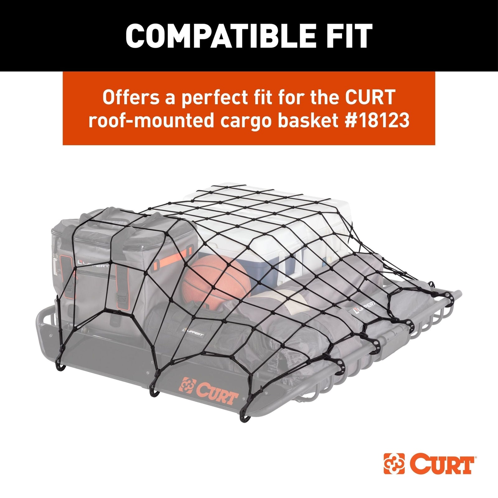 18218 Elastic Cargo Net with Hooks for Roof Basket, 44 x 36-in O1U4 - product image 5